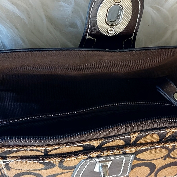 COACH Canvas Monogram with Leather Trim Wristlet - Picture 2 of 4